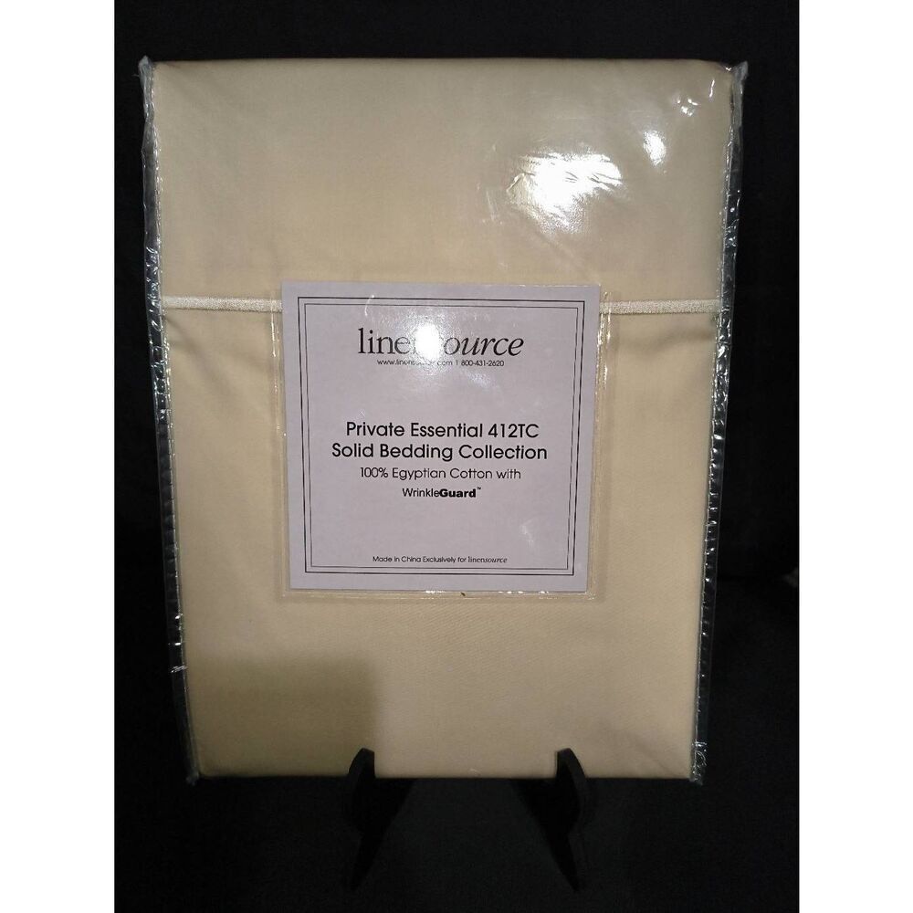 Linen Source Private Essential Solid Bedding Collection ECRU Flat Twin Sheet NIP